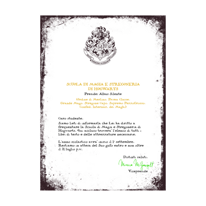 LETTERA ACCETTAZIONE HOGWARTS